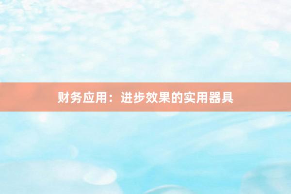 财务应用:进步效果的实用器具